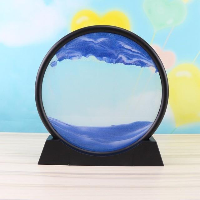 HomeBound Essentials Blue / 7 inch SandPic - Rainbow Vision Sand Art Round Display