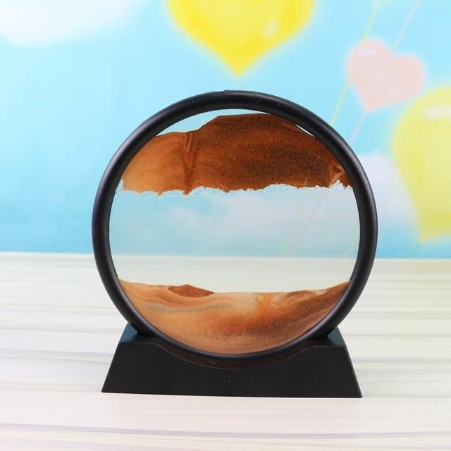 HomeBound Essentials Orange / 7 inch SandPic - Rainbow Vision Sand Art Round Display