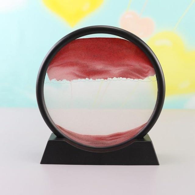 HomeBound Essentials Red / 7 inch SandPic - Rainbow Vision Sand Art Round Display