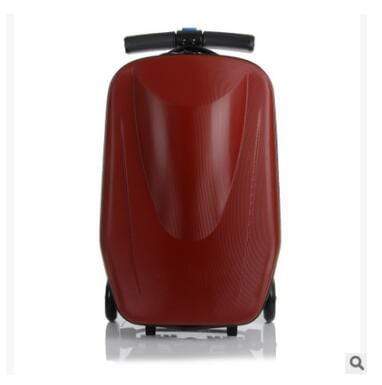 HomeBound Essentials Maroon Scooter Suitcase - Rolling Luggage With Skateboard