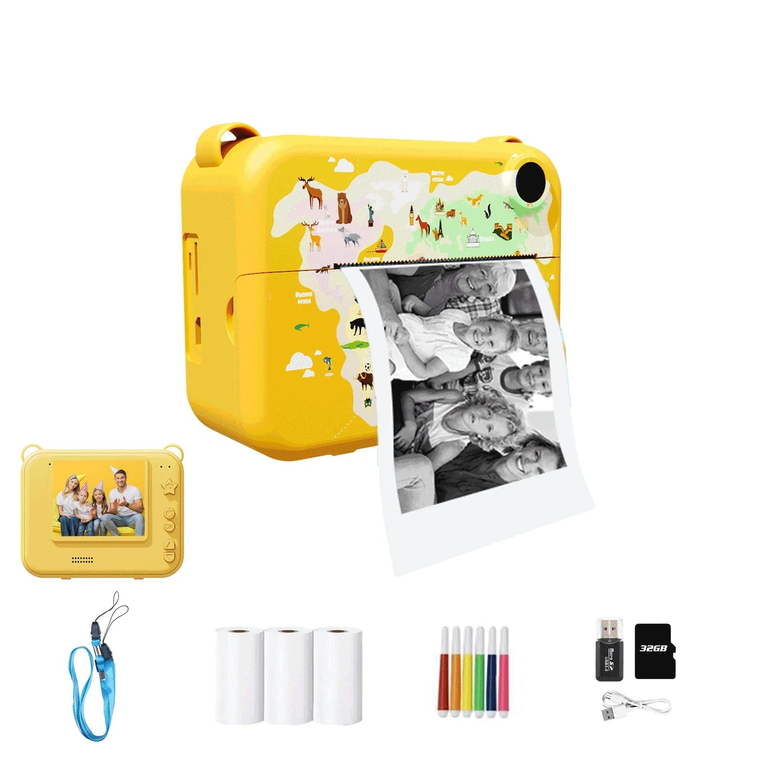 HomeBound Essentials Yellow 32G / CHINA SnapFun Instant Print Kids Camera