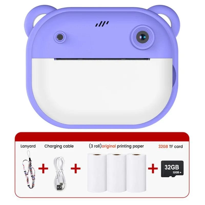 HomeBound Essentials Purple SnapTastic Kids 3-in-1 Instant Print Camera