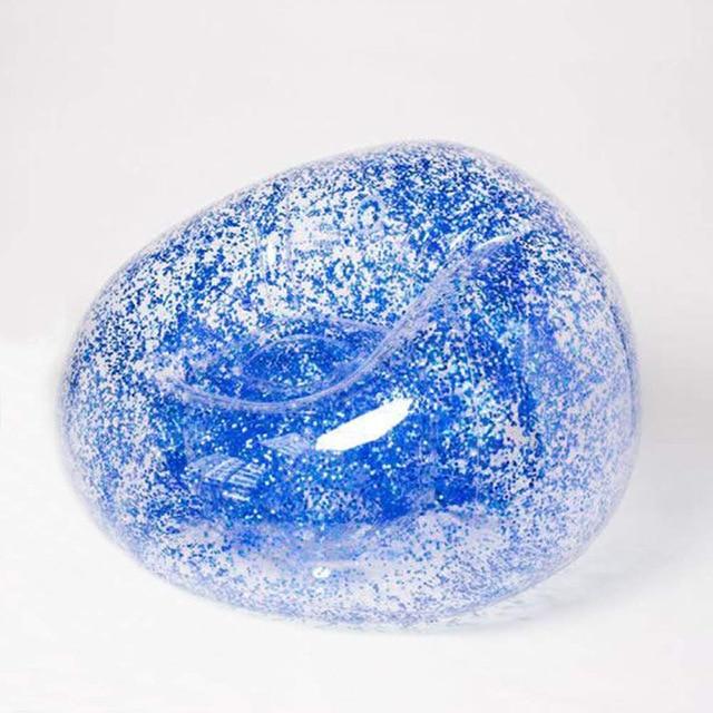 HomeBound Essentials Blue Sparkle Sparkling Chair - Indoor/Outdoor Confetti Glitter Inflatable Lounger