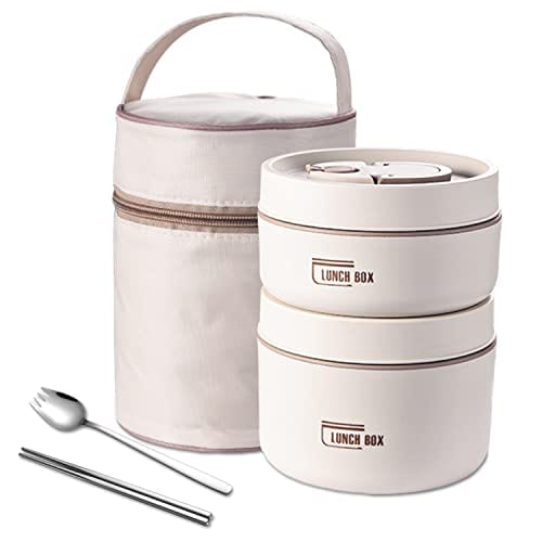 HomeBound Essentials beige 2Tier lunchbag Stainless Steel Thermal Insulated Lunch Box Containers