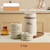 HomeBound Essentials beige 3Tier lunchbag Stainless Steel Thermal Insulated Lunch Box Containers