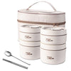 HomeBound Essentials beige 4Tier lunchbag Stainless Steel Thermal Insulated Lunch Box Containers