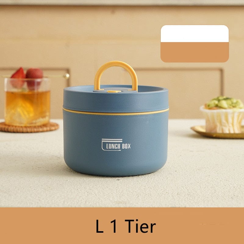 HomeBound Essentials blue L 1 Tier Stainless Steel Thermal Insulated Lunch Box Containers