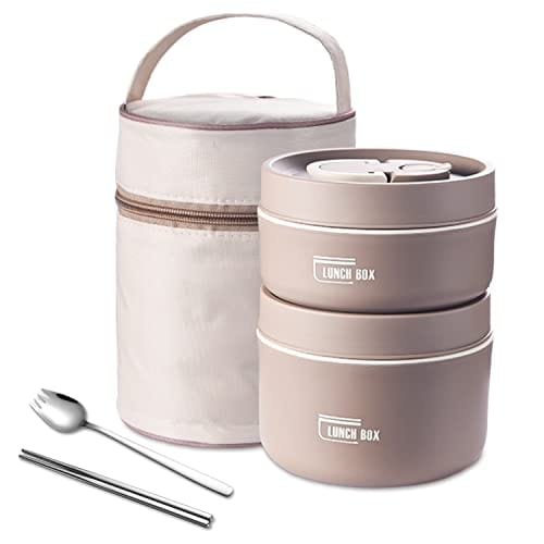 HomeBound Essentials brown 2Tier lunchbag Stainless Steel Thermal Insulated Lunch Box Containers