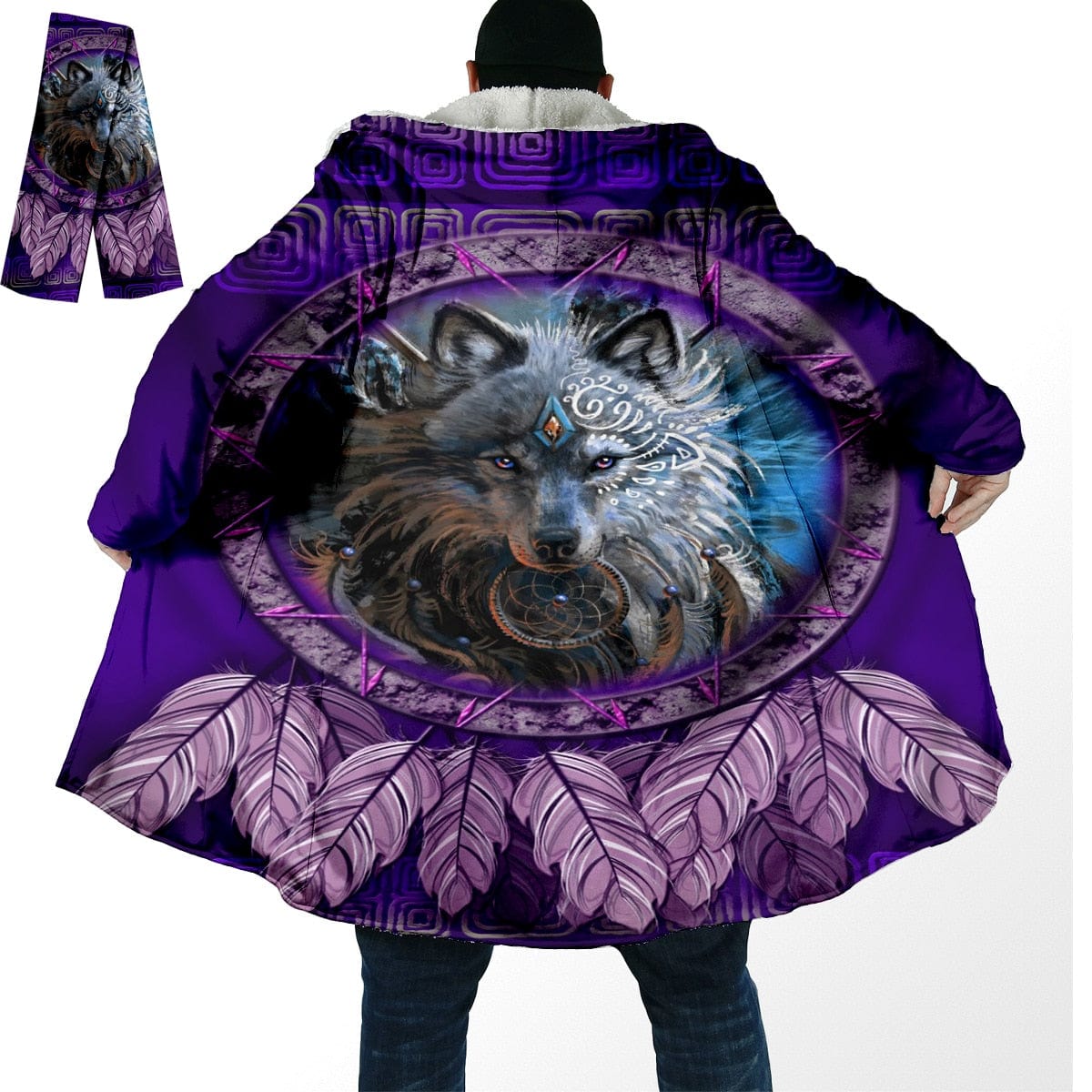 HomeBound Essentials Purple Wolf / S StealthTiger 3D Windproof Hooded Overcoat Fleece