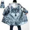 HomeBound Essentials Snow Wolf / S StealthTiger 3D Windproof Hooded Overcoat Fleece