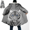 HomeBound Essentials White Tiger / S StealthTiger 3D Windproof Hooded Overcoat Fleece
