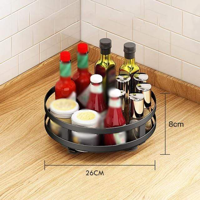 HomeBound Essentials Kitchen & Dining 1 Tier Square Turntable Rack - 360 Degree Rotatable Spice Rack