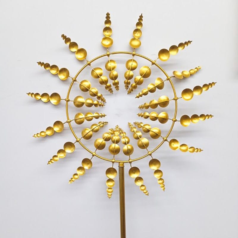 HomeBound Essentials Golden Sunflower Unique And Magical Metal Windmill | Magic Metal Kinetic Sculpture