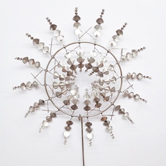 HomeBound Essentials Silver Flower Unique And Magical Metal Windmill | Magic Metal Kinetic Sculpture
