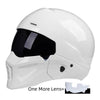 HomeBound Essentials Gloss White / S Vintage Retro Iron Man Motorcycle Full Helmet