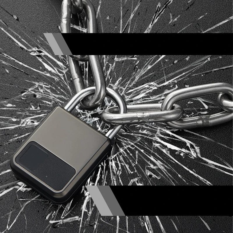 HomeBound Essentials Silver Waterproof Smart  Anti-Theft Fingerprint Padlock Locker USB Charge For Bike Gym
