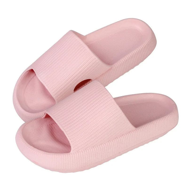 HomeBound Essentials Style 2-Pink / 36-37 (Fit 35-36) Women's Solid Summer Slippers - Men's Breathable Square Thick EVA Soft Flip-Flop