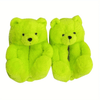 HomeBound Essentials Lime Green / 7 Women's Teddy Bear Plush House Night Slippers