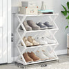HomeBound Essentials white color X-Tidy: Multi-functional Space-Saving Shoe Rack Cabinet