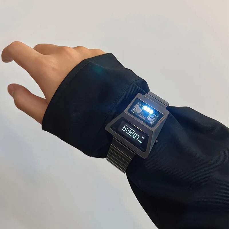 IB DESIGN Cyberpunk Metal Digital Watch - Homebound Essentials