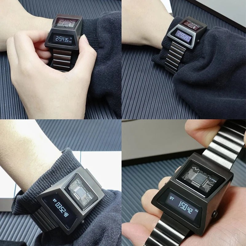 IB DESIGN Cyberpunk Metal Digital Watch - Homebound Essentials