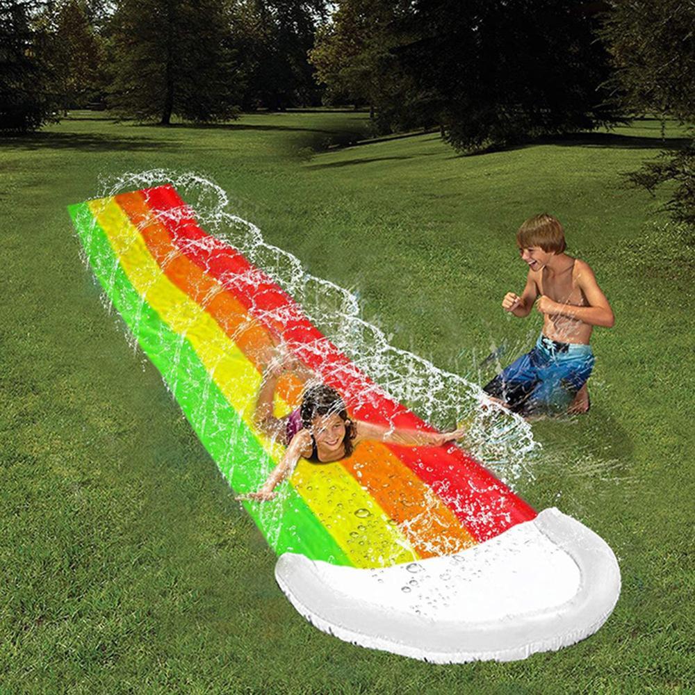 Inflatable Automatic Sprinkler Rainbow Water Slide - Homebound Essentials