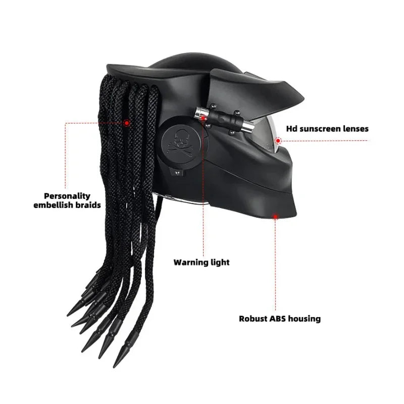 Iron Blood Warrior Motorcycle Helmet - Personalized Predator Helmet for Electric Motorbike Riders - Homebound Essentials