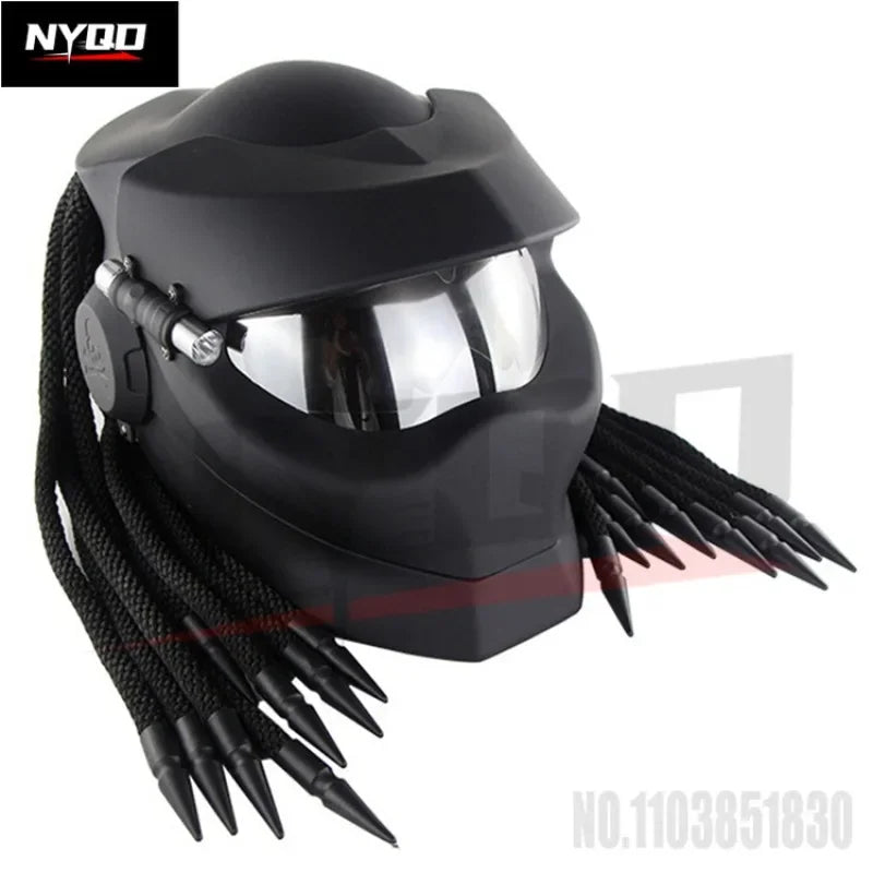 Iron Blood Warrior Motorcycle Helmet - Personalized Predator Helmet for Electric Motorbike Riders - Homebound Essentials