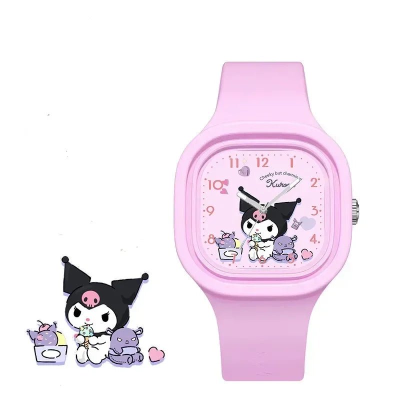 Kawaii Kuromi Cinnamoroll Hello Kitty Kids Watch – Adorable Anime - Inspired Wristwatch - Homebound Essentials