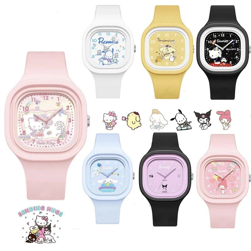 Kawaii Kuromi Cinnamoroll Hello Kitty Kids Watch – Adorable Anime - Inspired Wristwatch - Homebound Essentials