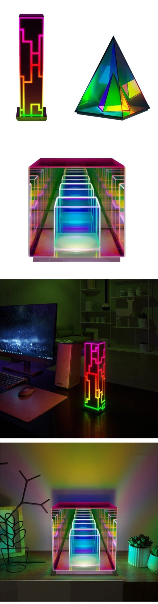 LuxeGlow 3D Ambient Cube Night Light - Illuminate Your Space with Serenity - Homebound Essentials