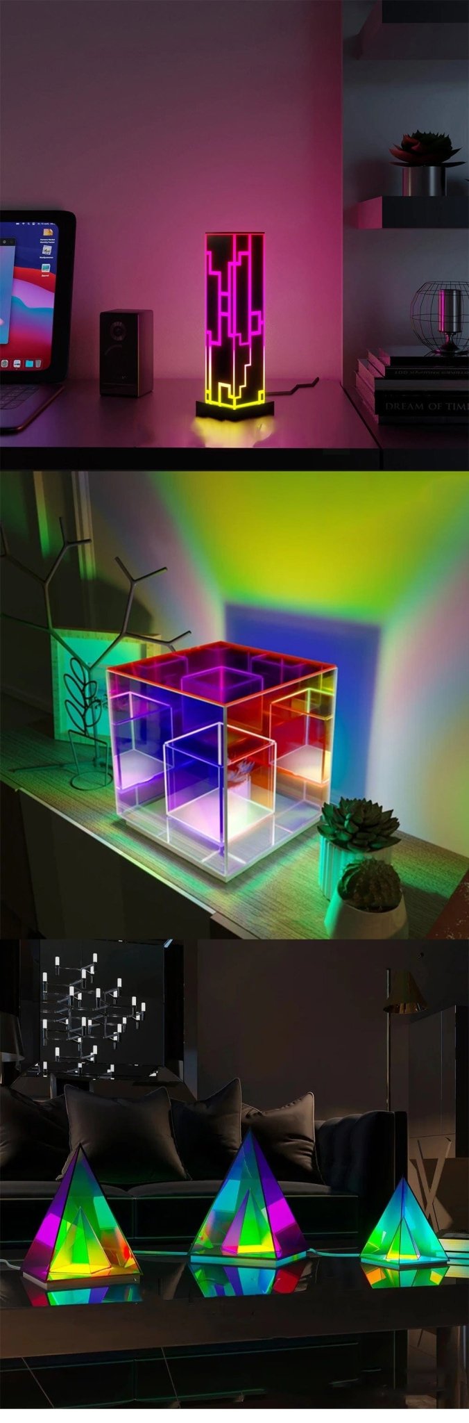 LuxeGlow 3D Ambient Cube Night Light - Illuminate Your Space with Serenity - Homebound Essentials