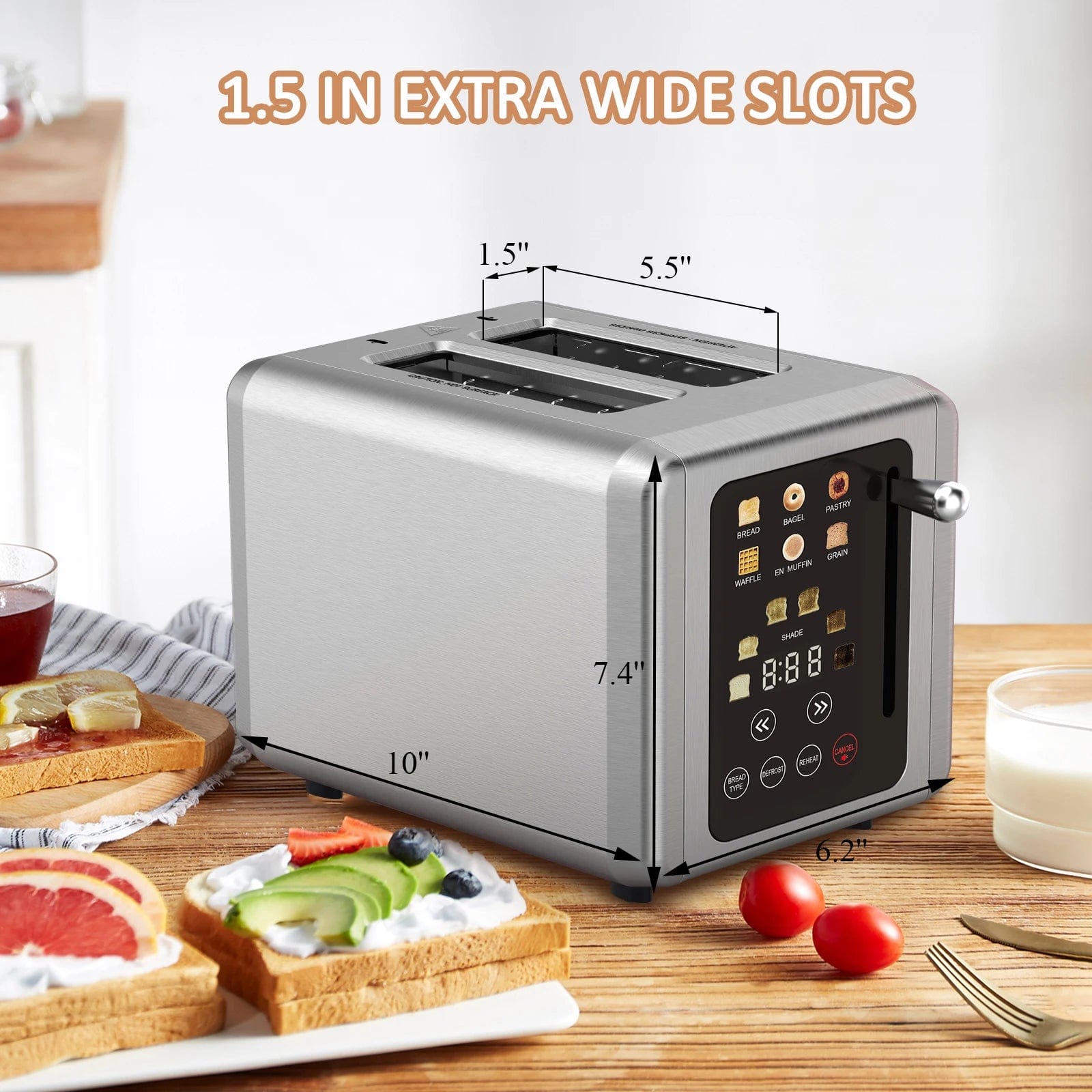 LuxeTouch: 850W Intelligent Breakfast Toaster - Homebound Essentials