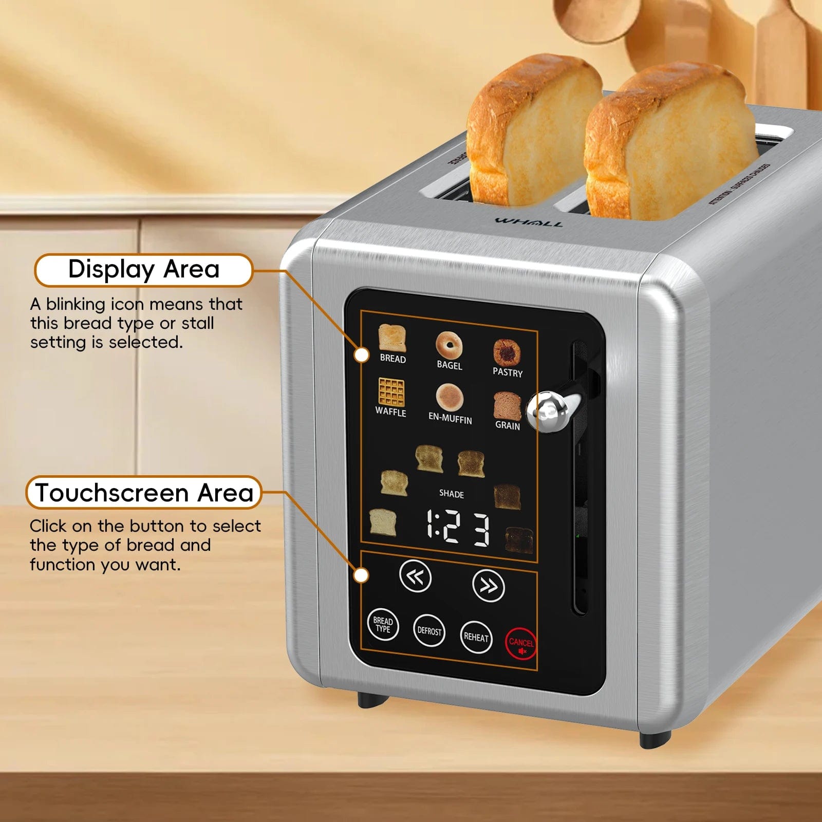 LuxeTouch: 850W Intelligent Breakfast Toaster - Homebound Essentials