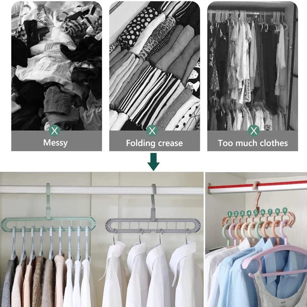 MagicSpace Hangers: Multi - port Support Hangers For Clothes, Space Saving Drying Rack, Multifunction Plastic Wardrobe Organizer - Homebound Essentials