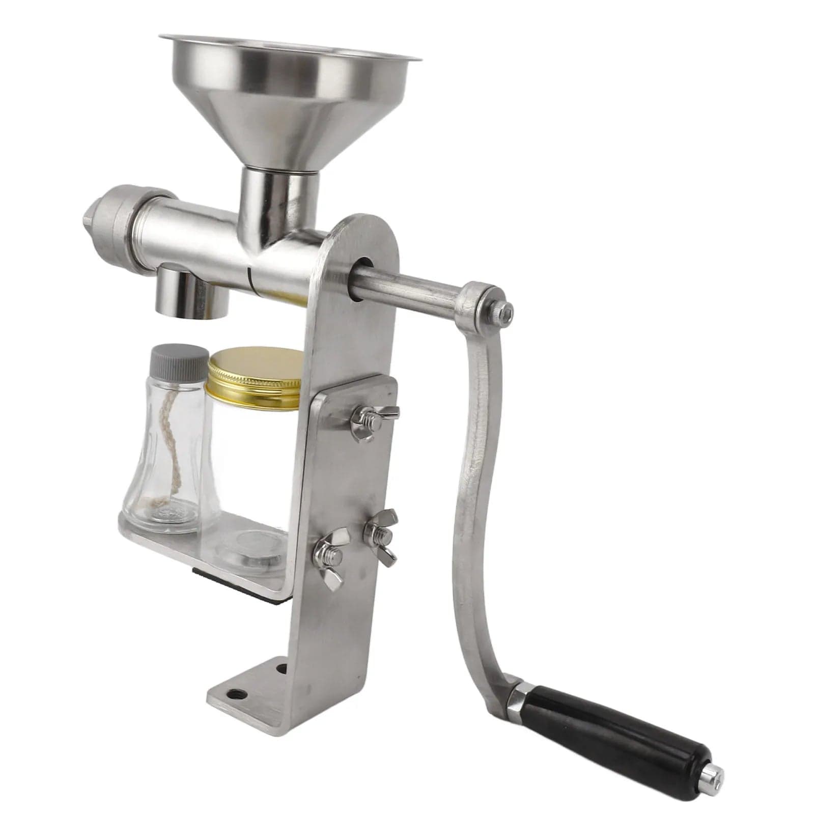 Manual Oil Press Machine - Stainless Steel Cold and Hot Press Oil Maker for Nuts & Seeds - Homebound Essentials