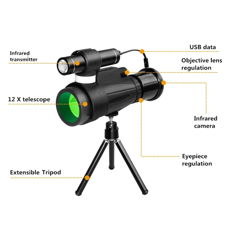 Mini 12x50 Night Vision Wifi IR Monocular Device - Homebound Essentials