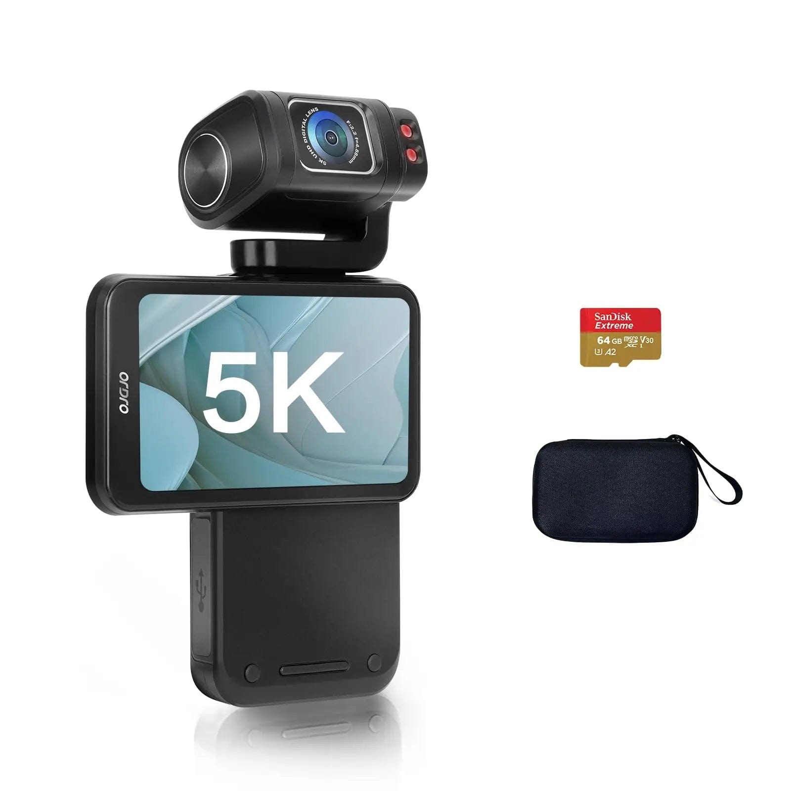 Ordro M3 Pocket Camera - 5K 30FPS Digital Camcorder with Image Stabilization, Large Built - In Screen, Ideal for Travel & Vlogs - Homebound Essentials