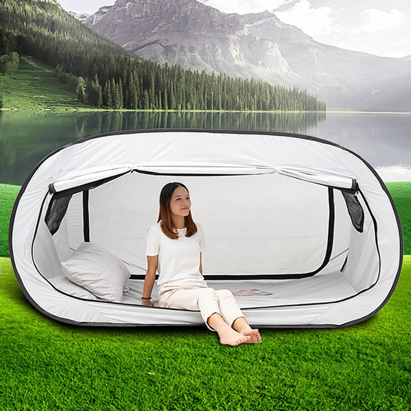 Outdoor Folding Privacy Pop Bed Tent For SIngle Person - Homebound Essentials