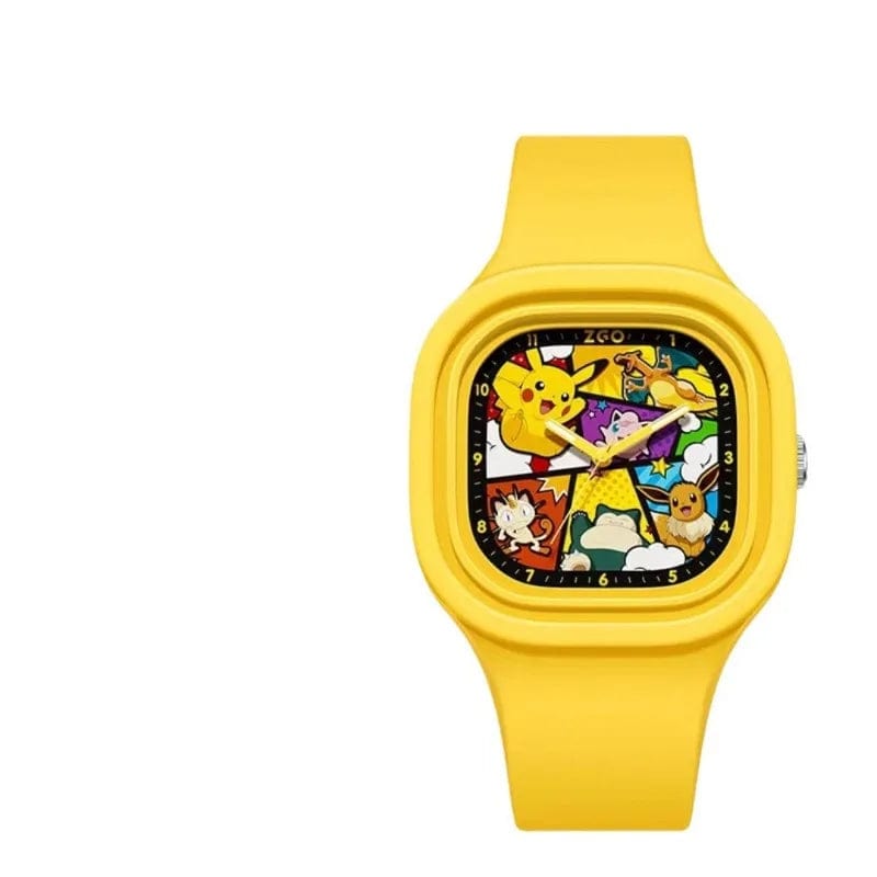 Pokémon Pikachu Cute Silicone Watch - Square Design, Fashionable Timepiece for Kids, Boys & Girls, Perfect Birthday Gift - Homebound Essentials