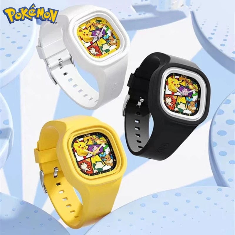 Pokémon Pikachu Cute Silicone Watch - Square Design, Fashionable Timepiece for Kids, Boys & Girls, Perfect Birthday Gift - Homebound Essentials