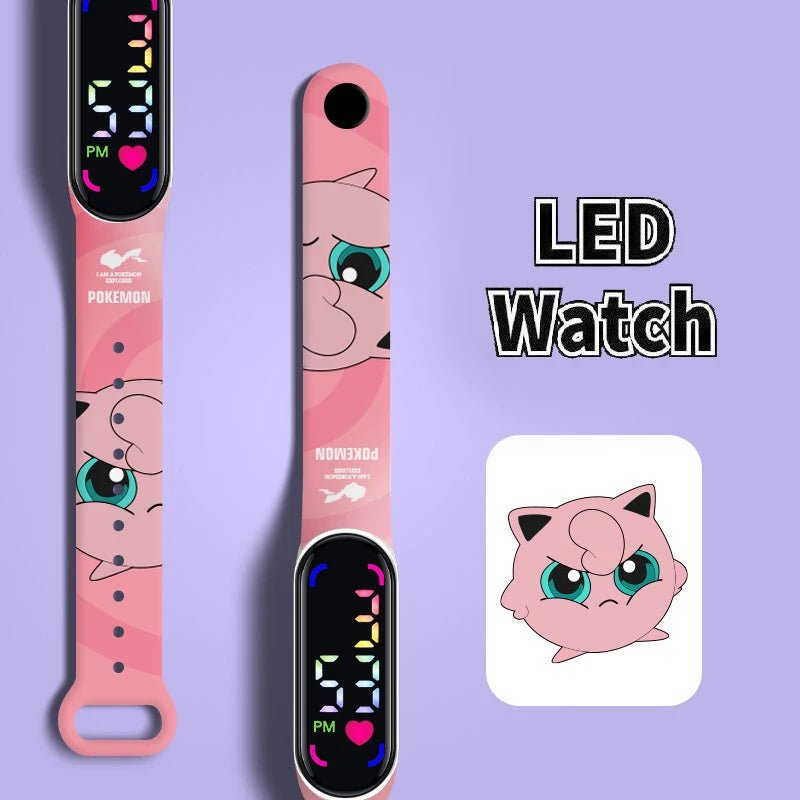 Pokemon Strap LED Electronic Watch – Colorful Pikachu Digital Bracelet for Kids - Homebound Essentials