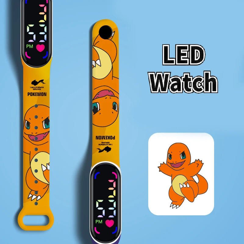 Pokemon Strap LED Electronic Watch – Colorful Pikachu Digital Bracelet for Kids - Homebound Essentials