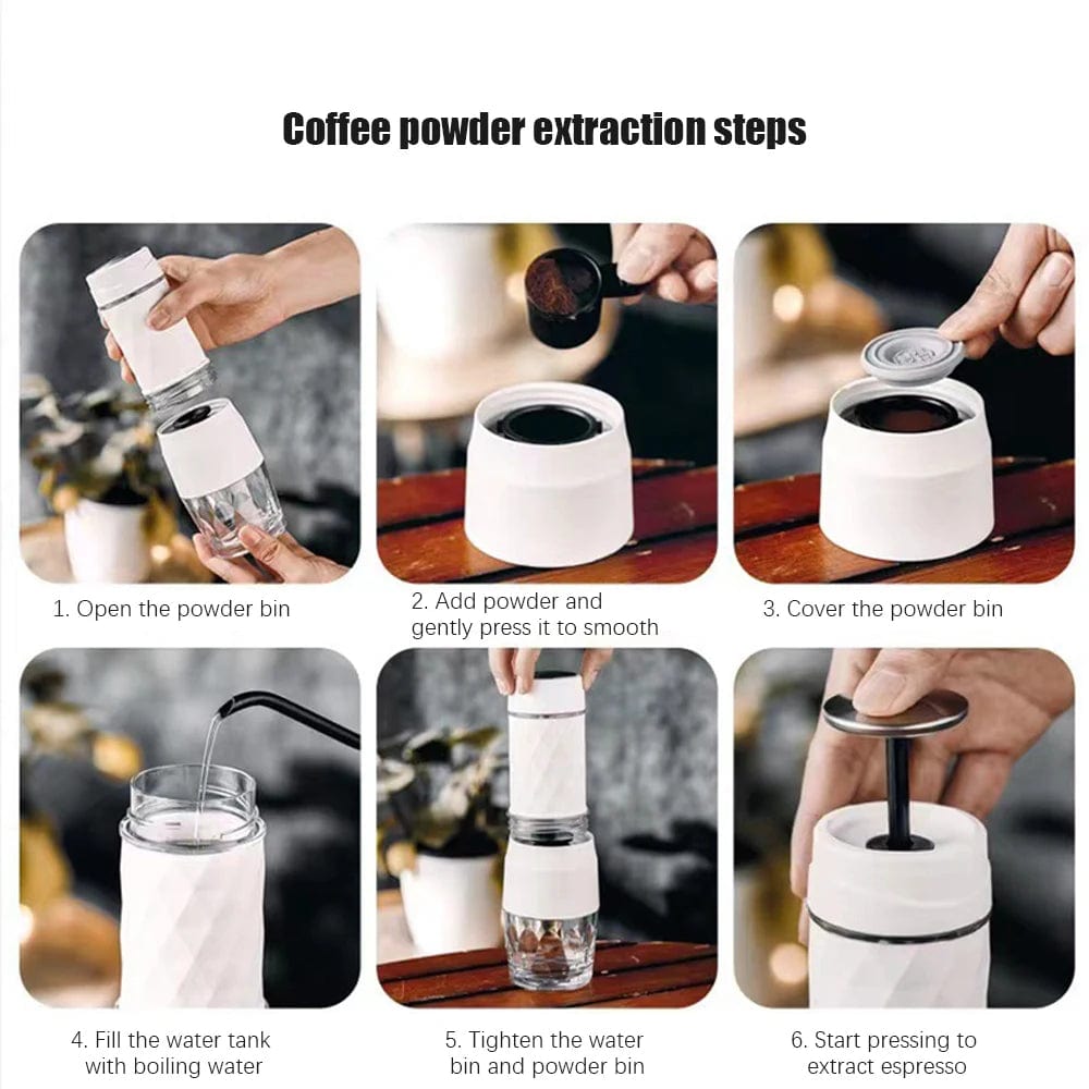 Portable Espresso Coffee Maker - Hand Press Brewer for Capsule & Ground Coffee - Homebound Essentials