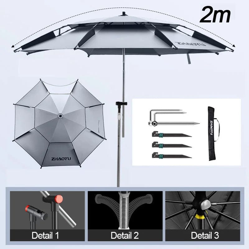 ProFish Umbrella: Adjustable Big Umbrella with Double Thickened Layer - Homebound Essentials