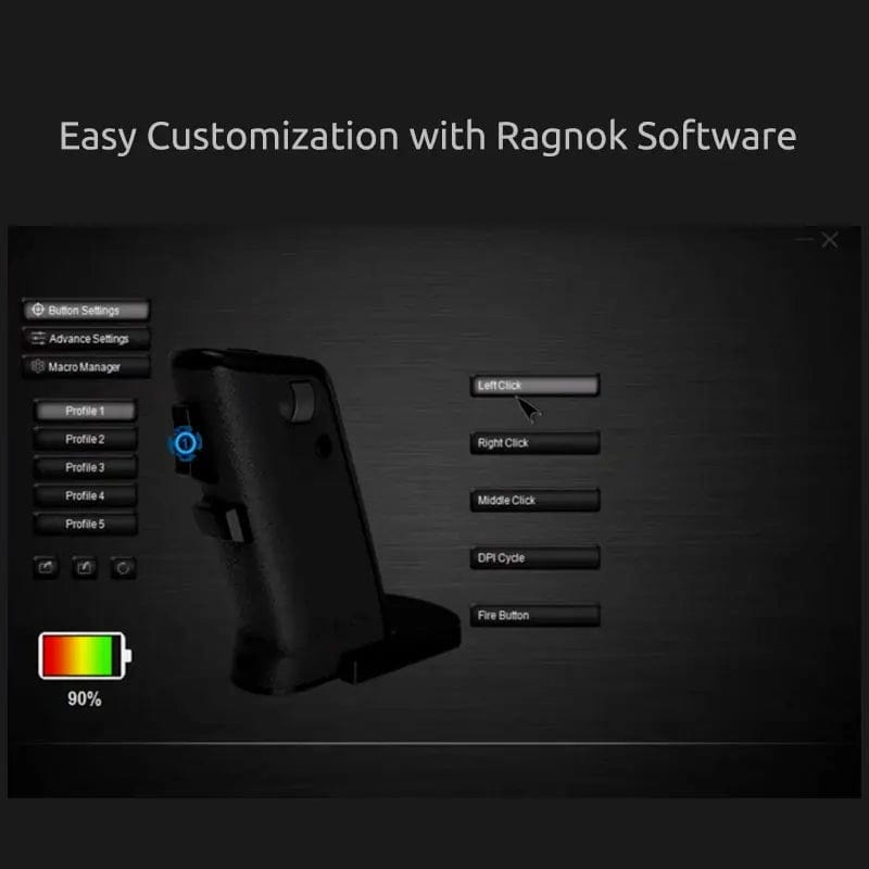 RAGNOK 2: Gun PC Mouse for Shooting Games - Vertical Gaming Mouse Born for FPS - Homebound Essentials