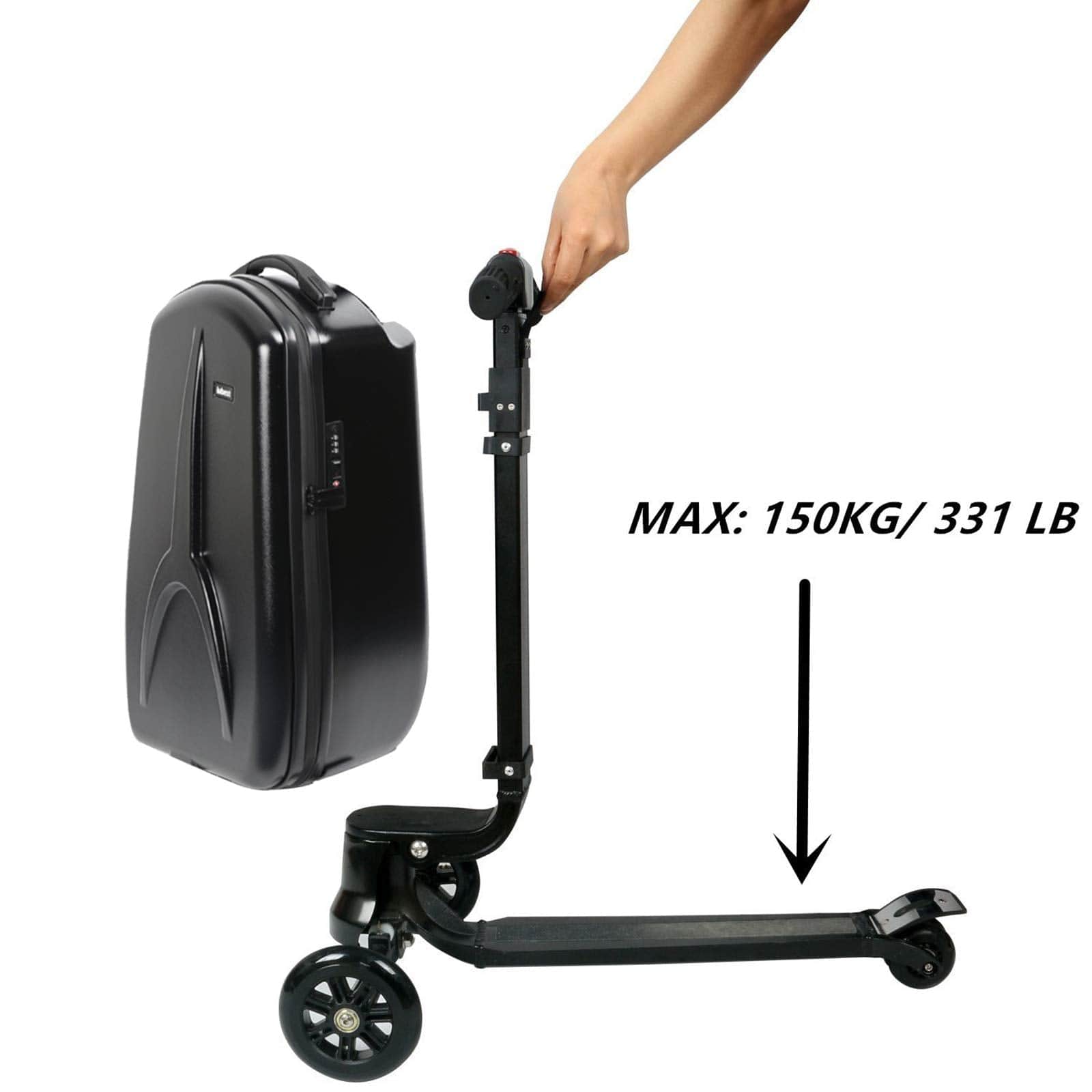 Scooter Suitcase - Rolling Luggage with Built - in Skateboard | Portable Travel Bag with Wheels for Convenient Airport Travel - Homebound Essentials