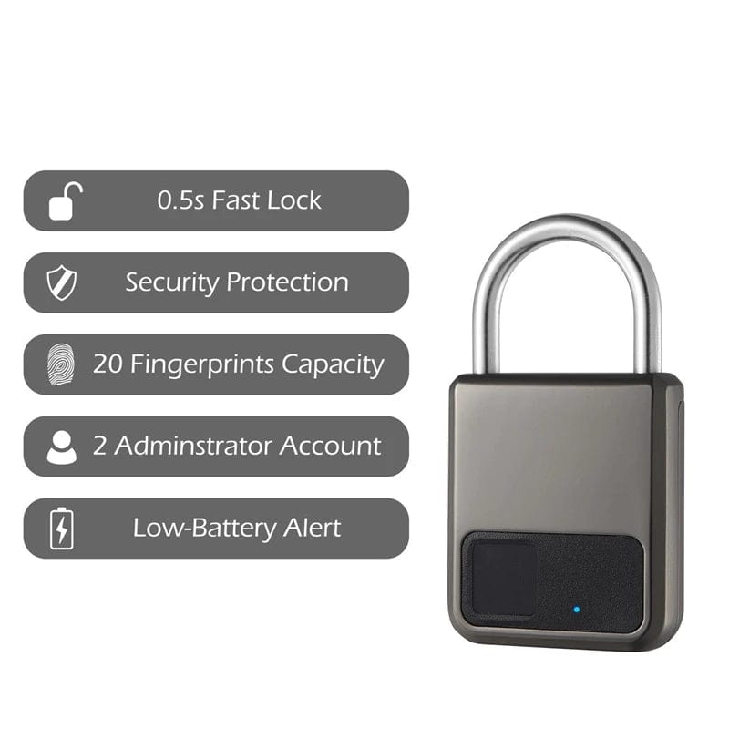 SecureTouch Pro: Advanced Fingerprint Padlock - Homebound Essentials