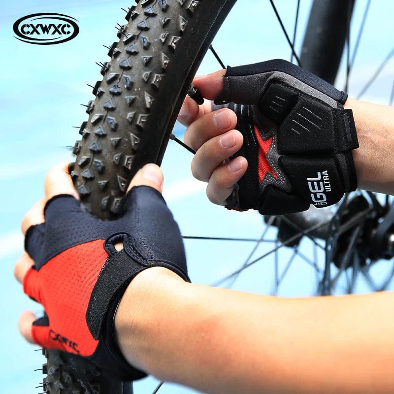 Shockproof Bicycle Half Finger Gloves - Thick GEL Silicone, Breathable & Anti - Slip Cycling Gloves - Homebound Essentials