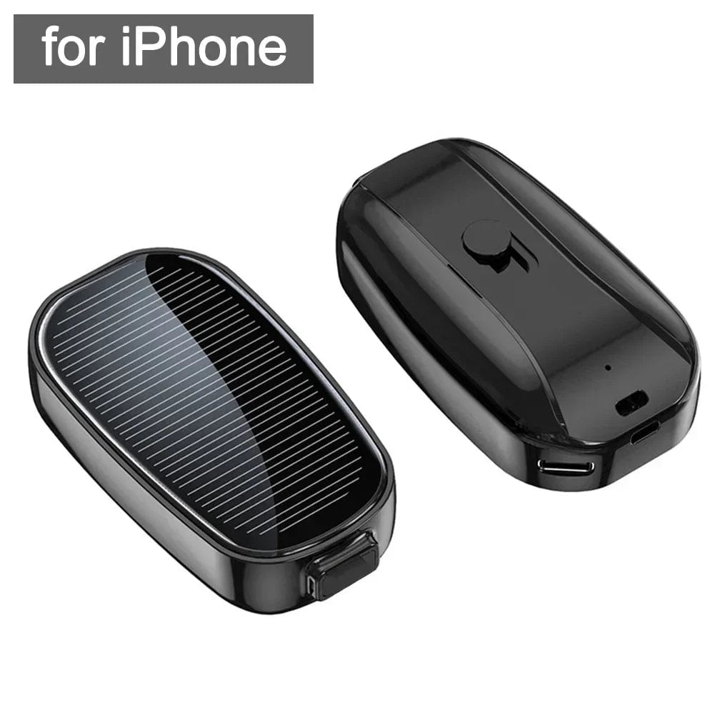 SolarCharge Mini: 1200mAh Solar - Powered Keychain Phone Charger, Portable Type - C Wireless Power Bank for iPhone, Samsung - Homebound Essentials